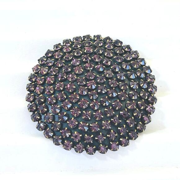Antique Brooch 1918-20s Edwardian Amethyst Rhinestone Czech Pin Art Deco - Picture 2 of 16